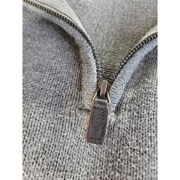 Oscar De La Renta Sweater Mens L 1/4 Zip Pullover Gray Preppy Casual Soft Knit - Picture 5 of 12